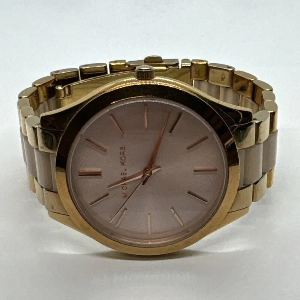 Michael Kors Slim Runway MK4294 Women's Rose Gold Analog Dial Wrist Watch JNA610